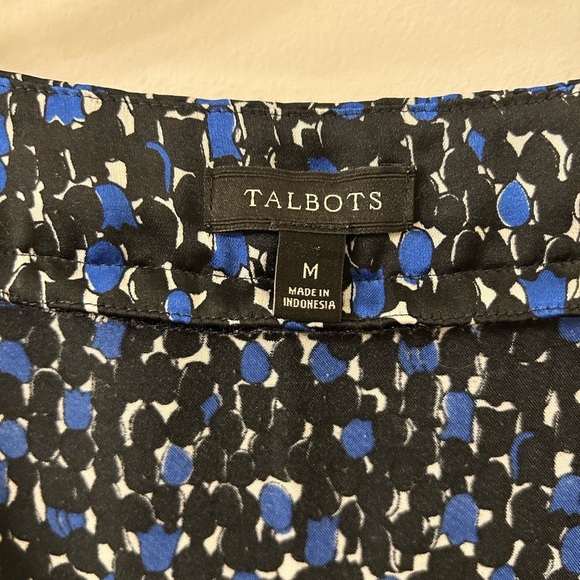 Talbots Blue and White Ruffled Blouse - Picture 4 of 5